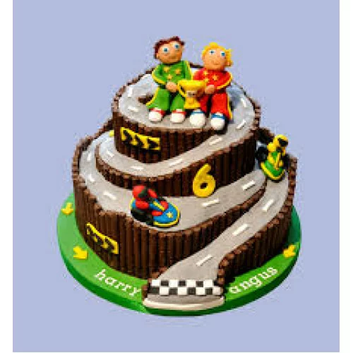 Race Car Track Cake | Cars birthday cake, Race car cakes, Race track cake