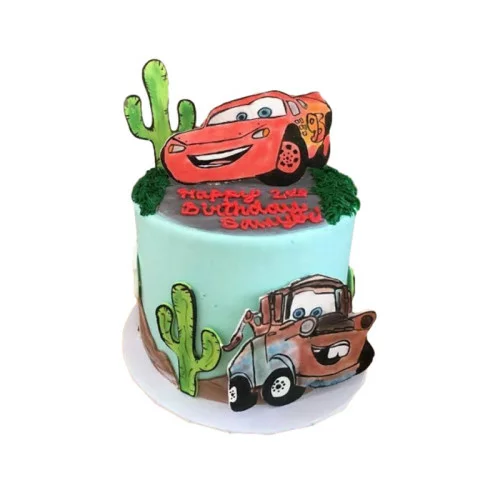 2252) 2 Tier Disney Cars Racing Cake - ABC Cake Shop & Bakery