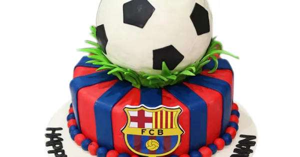 Barcelona FCB Football Cake (1.5 Pound) - Your Koseli Celebrations